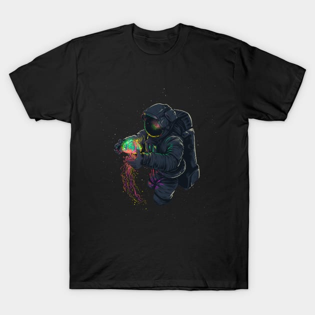 Colorful spaceman T-Shirt by GalaxyArt